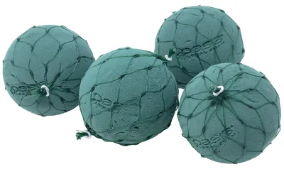 Produktbild von OASIS Steckschaum IDEAL Kugel im Netz Ø9cm Steckmasse Steckschwamm - 4 Stück
