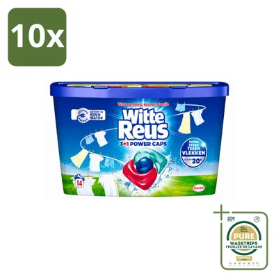 Produktbild von 10 x Witte Reus Power Caps 3+1 Wasmittel - 14 Kapseln - Vorratspackung - 10 Stücke
