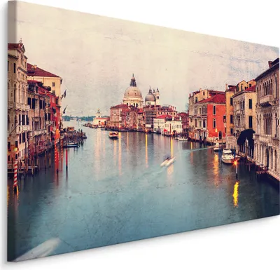 Produktbild von Fabelhafte Canvas LEINWAND BILDER 90x60 cm XXL Kunstdruck Venedig Stadt Kanal Boote