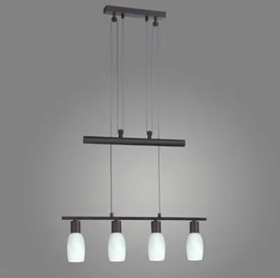 Produktbild von Pendelleuchte Sina 4-flammig Lampe mit Gegenzug Metall braun antik Glas weiß Hängelampe