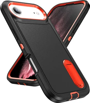 Obrázek produktu pro Pouzdro pro iPhone Air Hybridní Třivrstvé Robustní Nárazuvzdorné Ochranné Pouzdro se Stojánkem černé Pomerančový