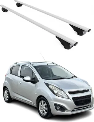 Image de Barres de toit Transversales pour Chevrolet Spark 2010-2015 Fer Argent
