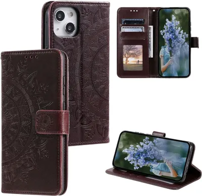 Produktbild von König Design Hülle kompatibel mit Apple iPhone 15 Kunstleder Handyhülle - Handy Case Braun