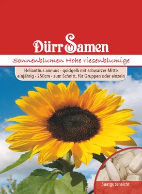 Produktbild von Dürr-Samen - Sonnenblume Hohe riesen goldgelb mit schwarzer Mitte - Saatgut - 0628