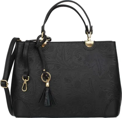 Produktbild von Pianta Damen Ledertasche aus hochwertigem italienischem Leder - Elegante Schultertasche -Reißverschluss - stabilen Standfüßen - Schwarz