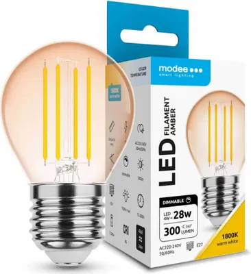 Obrázok produktu pre Modee Lighting LED Filament amber žiarovka E27 4W G45 (28W)