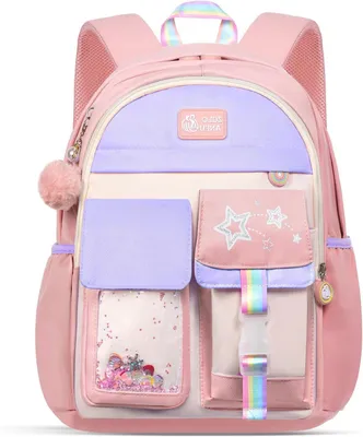 Image de Sac à dos pour enfants - Sac d'école pour tout-petits - Usage quotidien - Conception légère - 29 x 16 x 41 cm - Rose