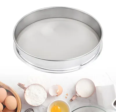 Zdjęcie produktu dla Sito do mąki ze stali nierdzewnej, 30 cm