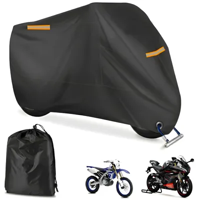 Produktbild von Fahrradabdeckung XXXL Wetterfest Wasserdicht 265*105*125cm Faltgarage Fahrradplane Regenschutz mit Schlosslöcher, Fahrrad Abdeckplane