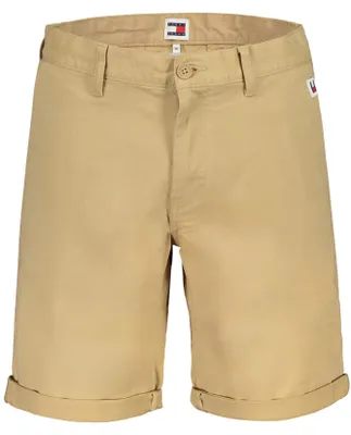 Produktbild von Elegante Beige Herren-Shorts: Schlanker Schnitt, Stickerei, 4 Taschen