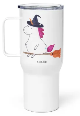 Produktbild von Mr. & Mrs. Panda thermosbecher Einhorn Hexe - Weiß - Geschenk, Teufel, Teetasse, To-Go-Becher, Engel, Frau, Thermobecher, Unicorn, Edelstahl-Thermobecher, Einhörner