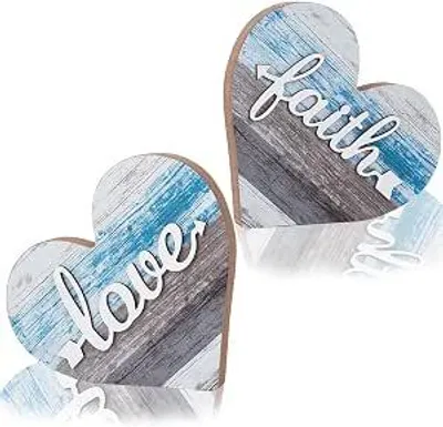 Immagine prodotto di Set di 2 decorazioni in legno - per tavoli e mensole - decorative per la casa, l'arredamento e come regalo