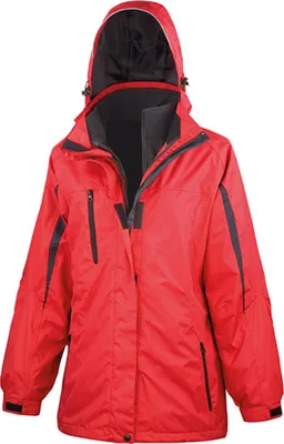 Produktbild von Result R400F | Damen 3 in 1 Softshell Journey Jacket - Farbe: Red/Black - Größe: L (14/40)