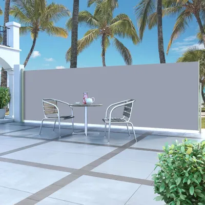 Obrázok produktu pre Maison Exclusive – Výsuvná bočná markíza, 160 x 514 cm, sivá