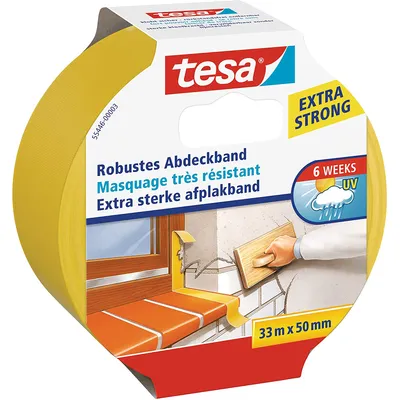 Productafbeelding van tesa Robuust afplaktape, geel, UV-bestendig, 33 meter x 50 mm