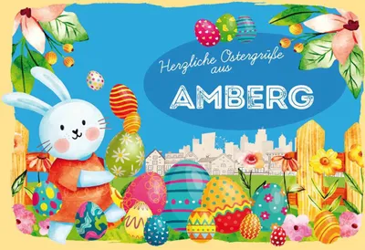 Produktbild von vianmo Holzschild 20x30 cm Ostergrüße AMBERG Ostern