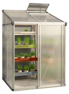 Produktbild von GFP Gewächshaus Anlehngewächshaus Eden 22 aus Alu - 151x147 cm - 10 mm Polycarbonat Doppelstegplatten