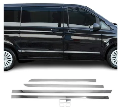Obrázek produktu pro Boční dveřní lišty ochrana dveří pro Mercedes Vito W447 L1/L2 dvojité posuvné dveře 7ks