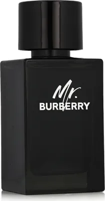A black bottle of Mr. Burberry Eau de Parfum for men.