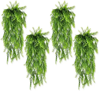 Obrázek produktu pro umělé závěsné rostliny, umělé kapradiny, umělé závěsné rostliny, umělé zelené závěsné rostliny, umělé rostliny pro vnitřní i venkovní použití, dekorace na zahradní oblouky (A)