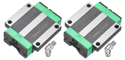 2x HGW20CC Lineargleitblock mit Schmiernippel, schwarz