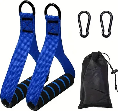 Obrázek produktu pro INF Fitness rukojeti pro posilovací gumy pro domácí cvičení hrudníku, 2 kusy Modrý