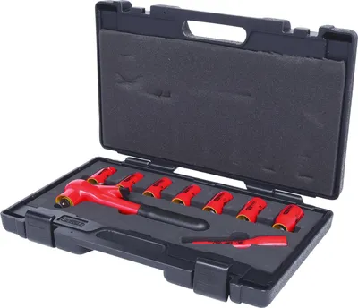 Produktbild von KS Tools 117.0600, Steckschlüssel-Satz, 1/2", 9 Kopf/Köpfe, Chrom-Vanadium-Stahl, DIN 7434, DIN 7448, DIN 7449, DIN 3120, IEC 60900, 2,07 kg