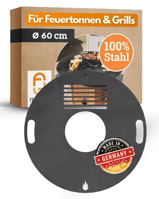Produktbild von Feuerplatte Grillplatte mit integriertem Rost Ø 60 cm Design 3