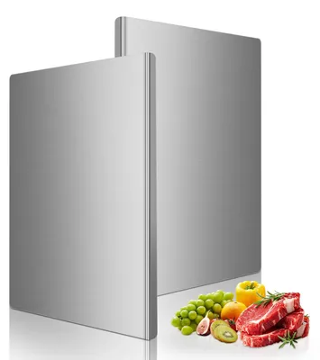 Schneidebrett-Set Edelstahl 40,6x30,5 cm mit Gegenlippe
