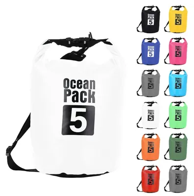 Produktbild von Trockensack Packsack Wasserdichter Beutel - 5 Liter - Wasserdicht - Weiß - Für Kanu, Kajak und Camping