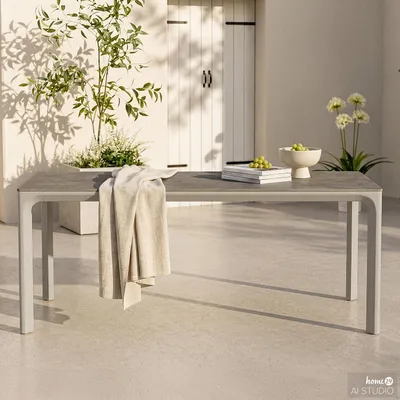 Produktbild von home24 Gartentisch - Aluminium / Granit - Grau