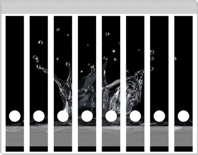 Produktbild von Wallario Ordnerrücken Sticker, selbstklebend für schmale Ordner, 8 Stück, Motiv Aufspritzendes Wasser