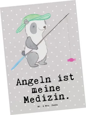 Produktbild von Mr. & Mrs. Panda Postkarte Panda Angeln - Grau Pastell - Geschenk, Angelverein, gehen, Angelsport, Postkarten, Ansichtskarte, Hobbyangler, Angler, Grußkarte, Fotokarte