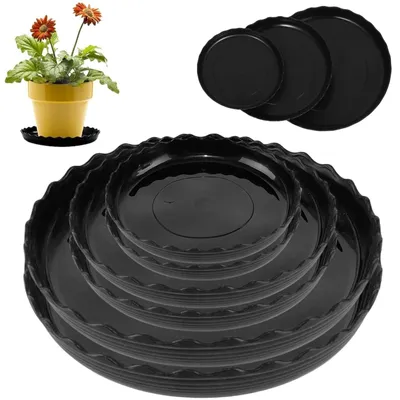 Productafbeelding van Bloempotonderzetter - Ø 12,5 / 15 / 18,5 cm - Zwart - 6 stuks