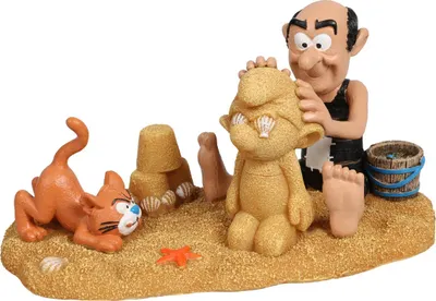 Zdjęcie produktu dla Smerfy: Gargamel i Azrael na piaszczystej plaży - figurka