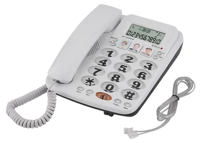 Obrázek produktu pro Kabelový telefon, 2-linkový telefon s funkcí hands-free, funkcí potlačení šumu, rychlou volbou pro kabelové telefonní hovory z