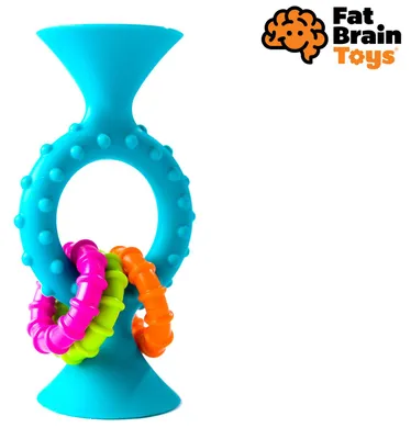 Produktbild von Fat Brain Rassel pipSquiz Loops blau 13 cm