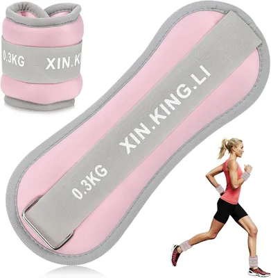 Produktbild von Gewichtsmanschetten Set 1 Paar, 0.32 kg, rosa, 24 x 9 cm, für Fitness