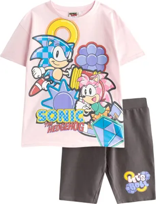 Obrázek produktu pro Sonic The Hedgehog - dívčí tričko a šortky NS9021 (110) (růžová)