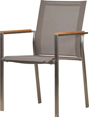 Produktbild von Edelstahlstuhl Girona als moderner Gartenstuhl stapelbar aus Edelstahl Stapelsessel für Garten Terrasse Balkon