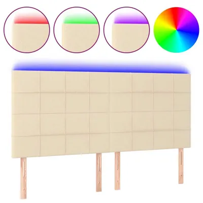 Produktbild von LED Kopfteil Creme 200x5x118/128 cm Stoff