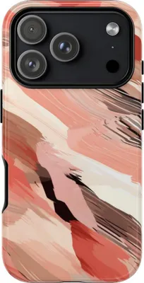 Produktbild von Abstraktes Korallen-Pinselstrichmuster – Hülle Kompatibel mit iPhone 17 Pro