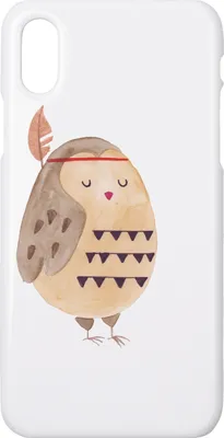 Produktbild von Mr. & Mrs. Panda Iphone 10 Handyhülle Eule Federschmuck - Weiß - Geschenk, Abenteuer, Handy, Case, Cover, Entspannt, X, Owl, Waldtiere