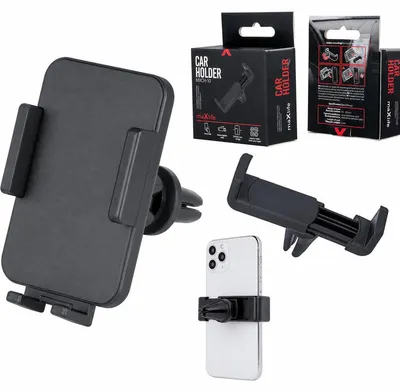 Image de Partel, support voiture universel pour smartphones Fixation sur la grille de ventilation, noir