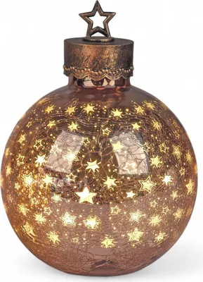 Produktbild von formano LED Deko-Kugel 35 cm Sterne Rose-Gold Glaskugel Timer 6h/18h beleuchtet
