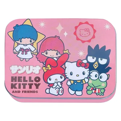 Produktbild von Hello Kitty Friends Kinderpflaster Lizensiertes Produkt - Metall-Box - 24 Pflaster - Schönes Design Pflaster Aufbewahrungsbox für Kinder - 1 Box
