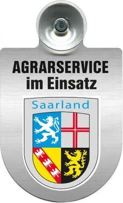 Produktbild von Einsatzschild für Windschutzscheibe incl. Saugnapf - Agrarservice im Einsatz - 309739- Wappen nach Wahl Color - Region Saarland