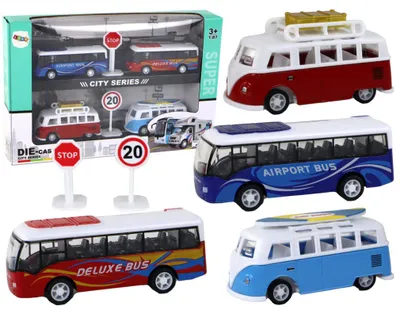 Produktbild von Lean Toys Wohnmobile mit Friktionsantrieb 1:87 4-teilig