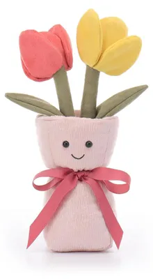 Productafbeelding van Zachte, pluchen bloemenvaasjes voor kinderen, in roze