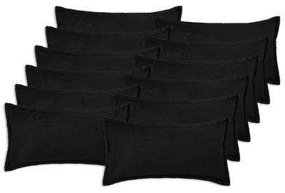 Productafbeelding van vidaXL Kussenhoezen, 12 stuks, houtlook, zwart, 40 x 80 cm, bouclé